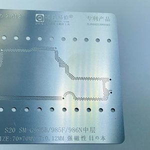 S20-2-012 MIDDLE LAYER REBALLING STENCIL S20 MIDDLE LAYER REBALLING STENCIL SM-G986B MIDDLE LAYER REBALLING STENCIL SM-985F MIDDLE LAYER REBALLING STENCIL SM-986N MIDDLE LAYER REBALLING STENCIL SIZE:70*70MMT:0.12MM STRONG MAGNETIC