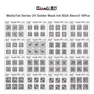 QIANLI SOLDER MASK REPAIR UV STENCIL FOR MEDIATEK 16 pieces