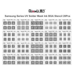 QIANLI SOLDER MASK REPAIR UV STENCIL FOR SAMSUNG 20 PIECES