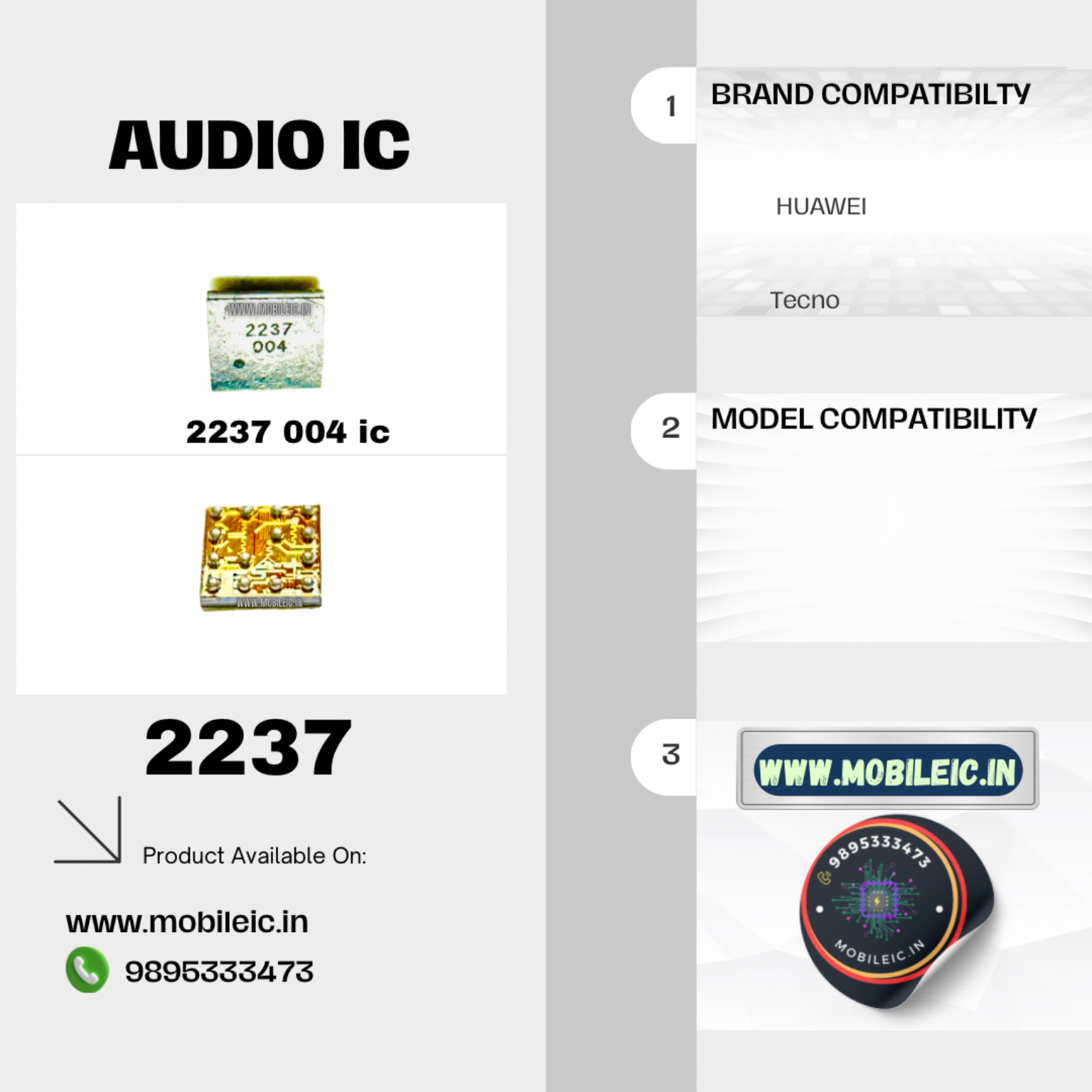 Ap Code Ic 2237 IC AUDIO CODE IC FOR MOBILE PHONE IC CELL PHONE SOUND 2237 004 ...