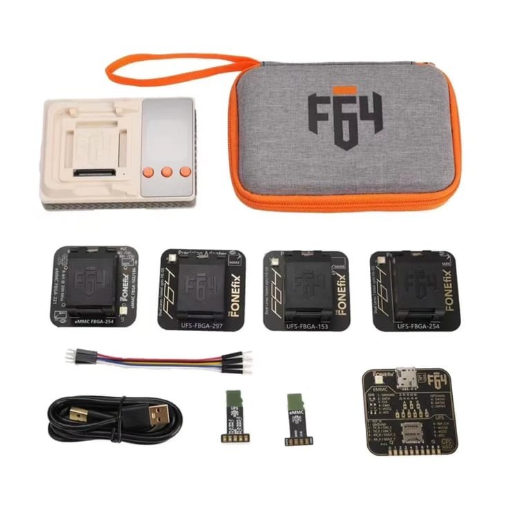 Flash F64 Ultra UFS eMMC Programmer Complete Full Kit Set with BGA Sockets mobileic Flash F64 Ultra UFS eMMC Programmer Complete Full Kit Set with BGA Sockets