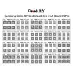 QIANLI SOLDER MASK REPAIR UV STENCIL FOR SAMSUNG 20 PIECES